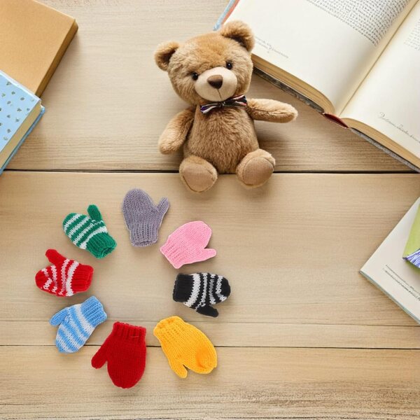 Vaguelly Mini Moufles In magliaes per Casa delle Bambole – 8 Paia Colorate e Morbide