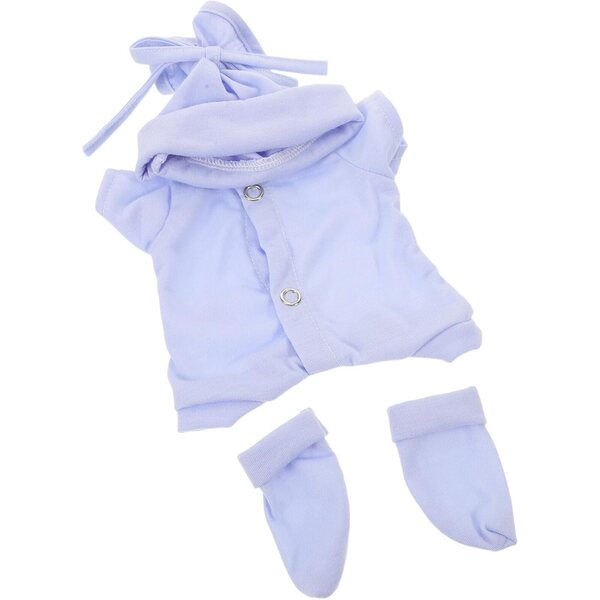 10-teiliges Bekleidungsset für 25 cm große Puppen aus Baumwolle mit blauer Mütze und Socken