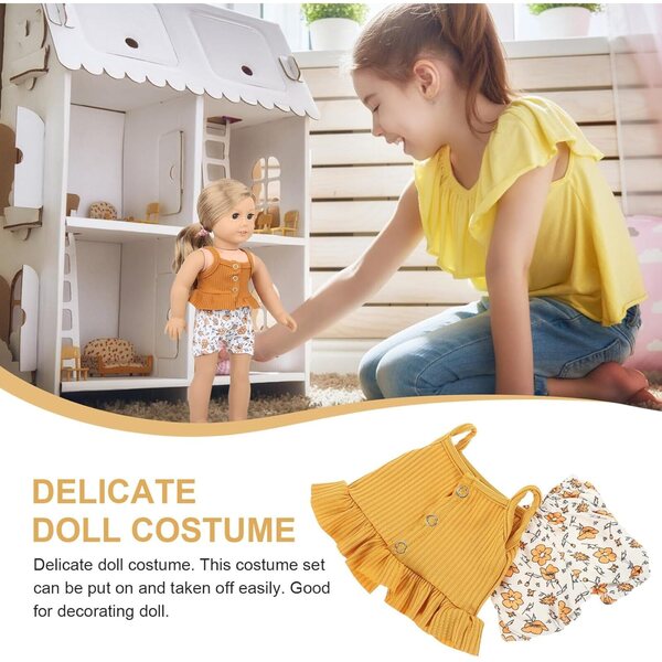 2-teiliges Puppenkleidungsset mit Shorts und Weste, realistischer Stil für 43-cm-Puppen