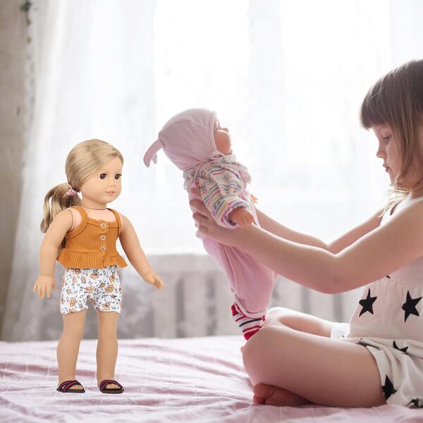 2-teiliges Puppenkleidungsset mit Shorts und Weste, realistischer Stil für 43-cm-Puppen