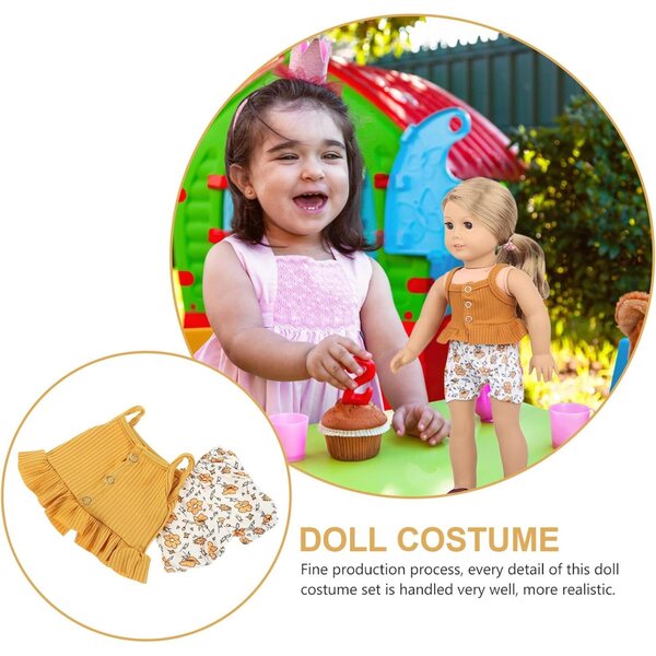 2-teiliges Puppenkleidungsset mit Shorts und Weste, realistischer Stil für 43-cm-Puppen