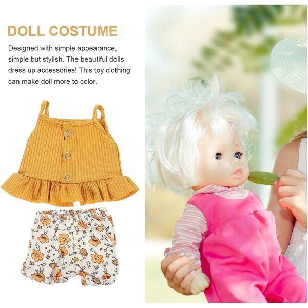 2-teiliges Puppenkleidungsset mit Shorts und Weste, realistischer Stil für 43-cm-Puppen
