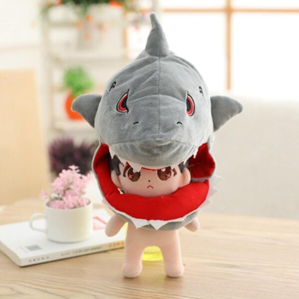 Chapeau en peluche requin per bambole, accessorio lavabile in tessuto e cotone PP