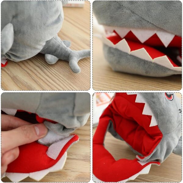 Chapeau en peluche requin per bambole, accessorio lavabile in tessuto e cotone PP