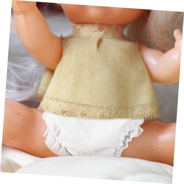 Set 6 Culottes Bianche Lavabili per Bambole 10 Pollici - Accessori Miniature in Tessuto