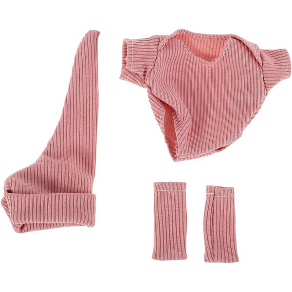 Rosa Kleidungsset für 18-cm-Puppen mit Polyesterschuhen und Hut