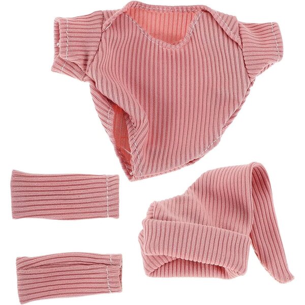 Komplettes Kleidungsset für 18-cm-Puppen mit Schuhen und rosa Hut aus Polyester