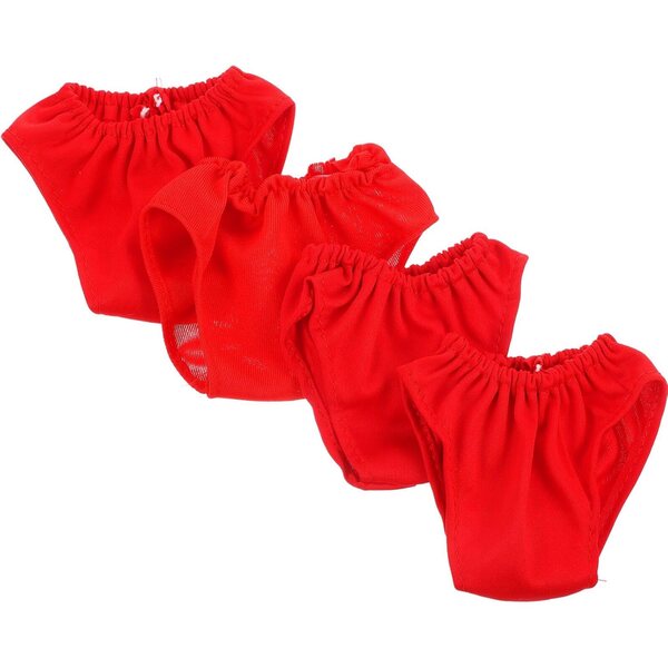 Set 4 Culottes Rosse Riutilizzabili in Tessuto per Bambole 45-60 cm, Accessori Realistici
