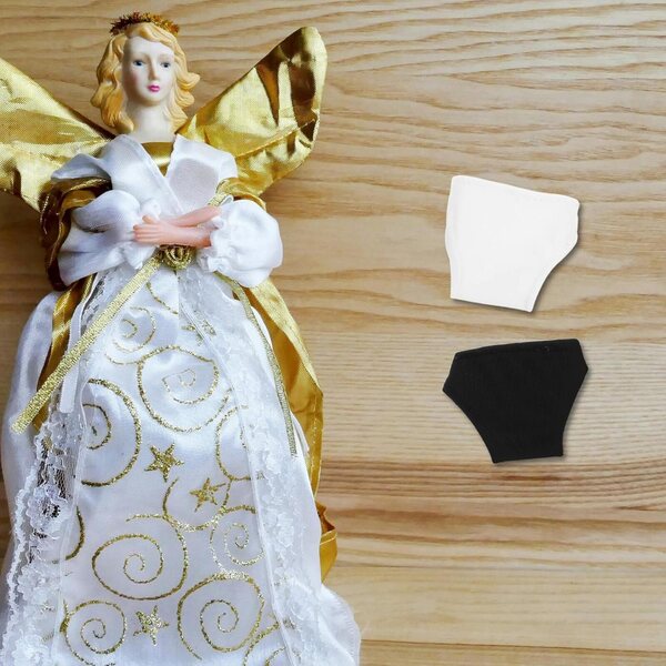 Set 10 Intimi per Bambola 29 cm - Pantaloncini e Mutandine in Poliestere Bianco e Nero
