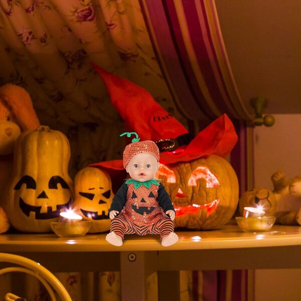 Abbigliamento Halloween per Bambole 16/18 Pollici - Costume Zucca con Pantaloni e Cappello