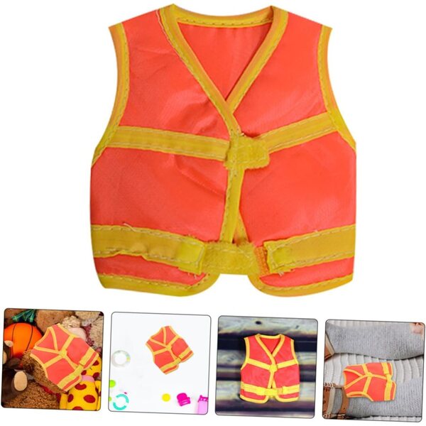 Set di 2 gilet da costruzione per bambole da 30 cm - Mini vestiti durevoli per giochi e feste