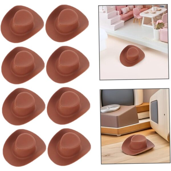Mini chapeaux cowboy marron in plastica per decorazioni e progetti creativi 40 pezzi