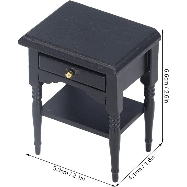 Comodino in Legno Miniatura 1:12 per Casa delle Bambole - Stile Europeo e Retrò