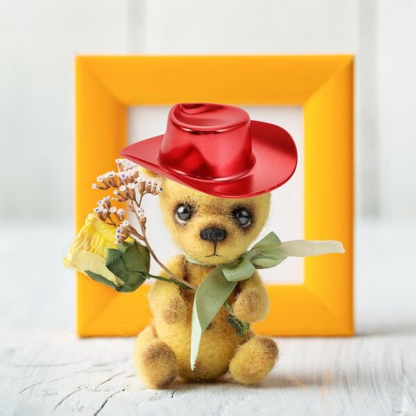 Set 10 Mini Cappelli da Cowgirl in Plastica Rossa per Bamboles e Bricolage