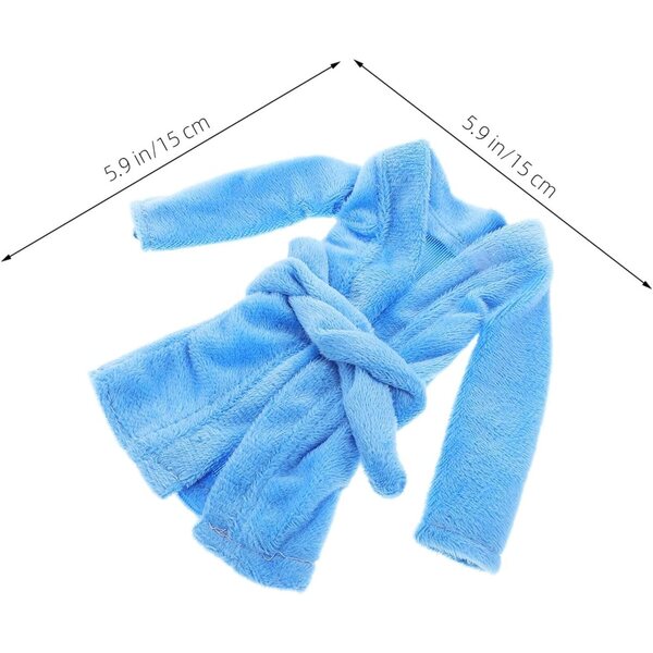 Peignoir Mini Bambole Blu Cielo in Tessuto Morbido, Accessorio Elegante e Versatile