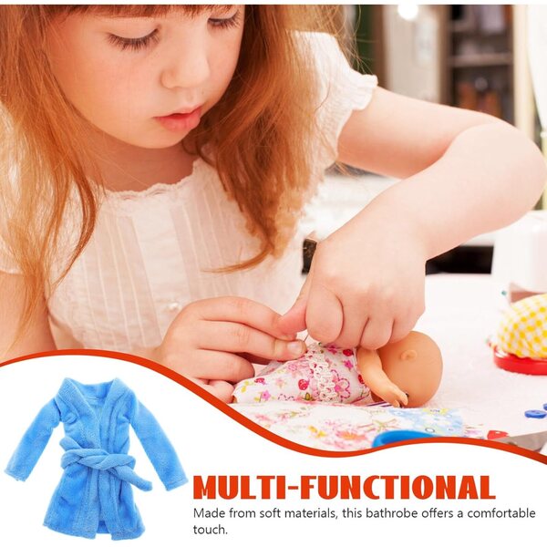 Peignoir Mini Bambole Blu Cielo in Tessuto Morbido, Accessorio Elegante e Versatile