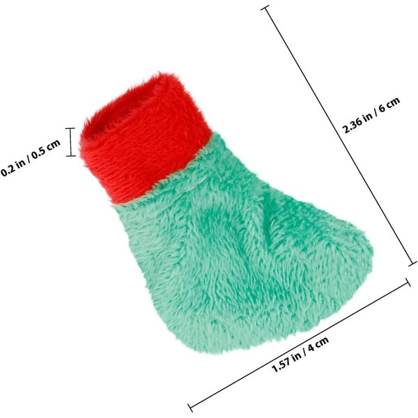 Mini Calzini in Peluche per Bambole Rosso e Bianco Decorazioni Natalizie 6x4 cm