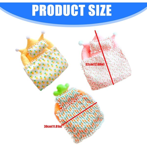 Set Letto Bambole 20 cm con Materasso e Cuscino in Peluche per Case delle Bambole