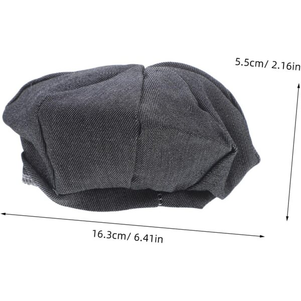 Mini cappello in poliestere grigio scuro per bambole, leggero e resistente, accessorio decorativo