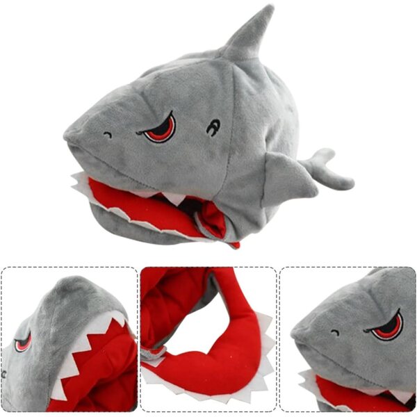 Cappello in peluche squalo per bambola - Accessorio divertente per giochi di vestire per bambini