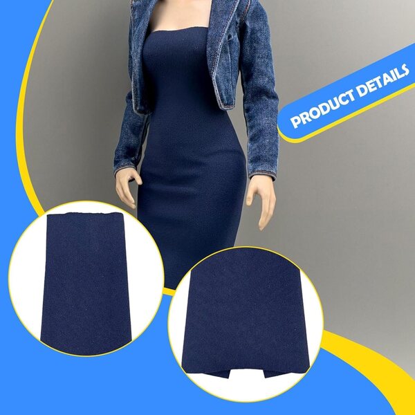 Harilla Abito Tubino Blu Navy per Bambole Femminili 1/6 - Accessorio Costume 12 Pollici