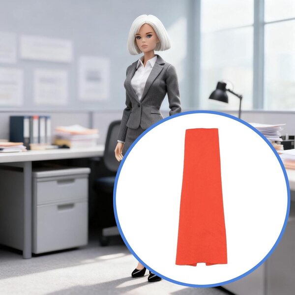 Miniaturkleid für 1/6 Figuren – Damen-Etuikleid 15,5 cm Orange-Rot