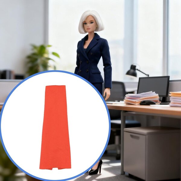 Miniaturkleid für 1/6 Figuren – Damen-Etuikleid 15,5 cm Orange-Rot