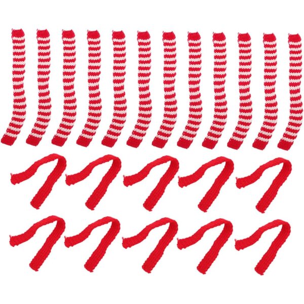 Set mit 20 roten Mini-Wollschals für Puppen und Weihnachtsparty-Dekorationen