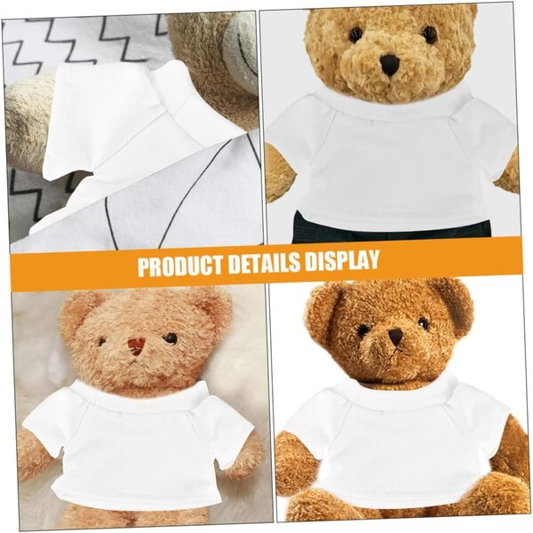 4 T-shirt in Cotone per Peluche – Set di Vestiti Semplici e Riutilizzabili per Bambole