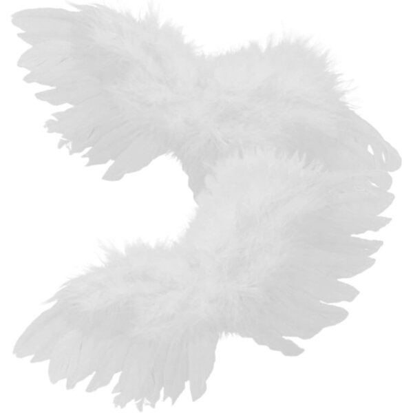Weiße Ailes d'Ange für Puppen - Set 2 Stück 22x10 cm Helle Federdekoration