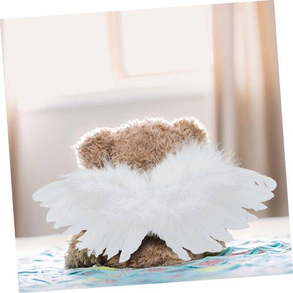 Weiße Ailes d'Ange für Puppen - Set 2 Stück 22x10 cm Helle Federdekoration