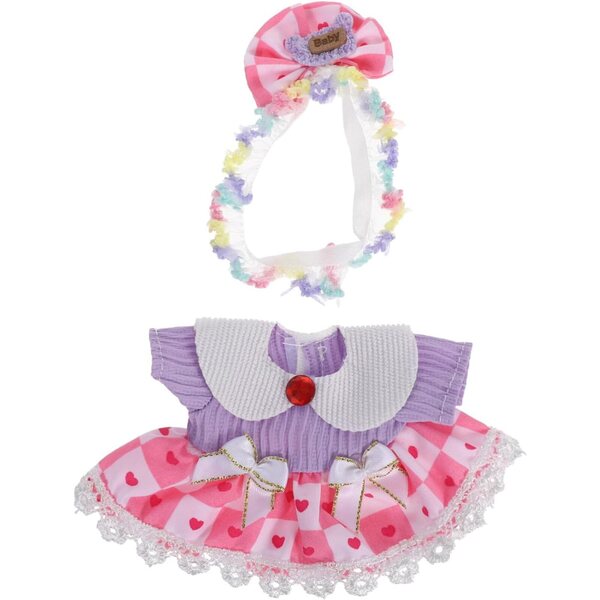 Abito da bambola, gonna in tulle e fascia per capelli, accessori morbidi e resistenti