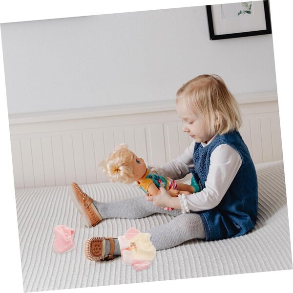 Bekleidungsset für 20-cm-Puppen mit Umschlagkragen und rosa Baumwollhose