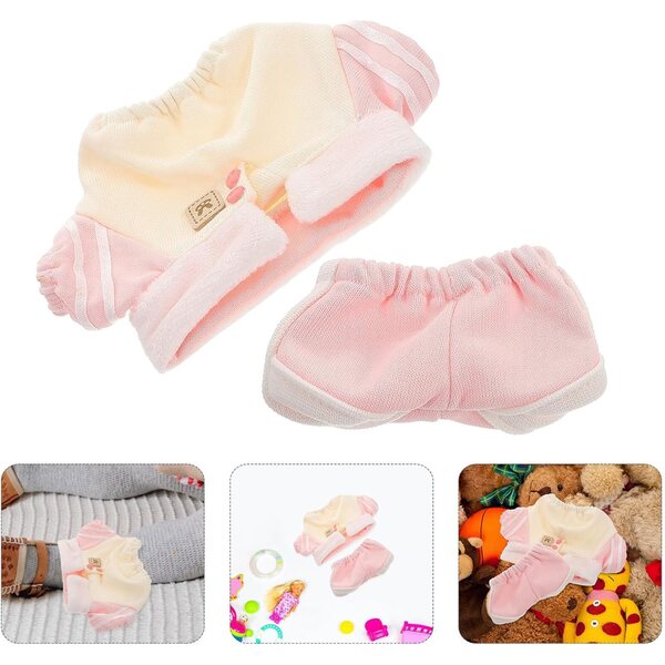 Abbigliamento Miniature per Pupazzi con Felpa e Pantaloni per Bambole da 20 cm