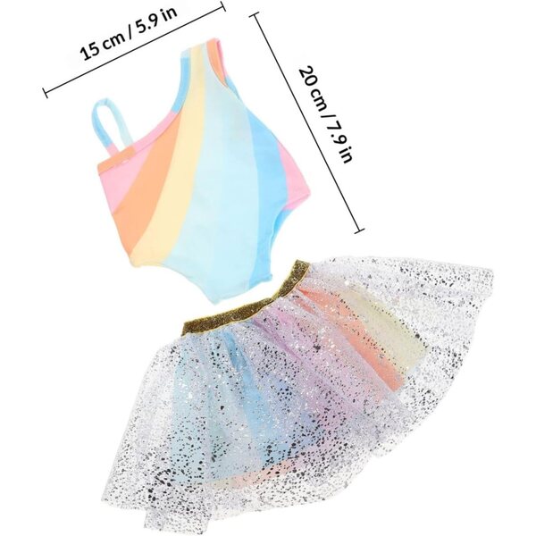 Gonna tutù arcobaleno per bambola da 18 pollici: facile da vestire e versatile