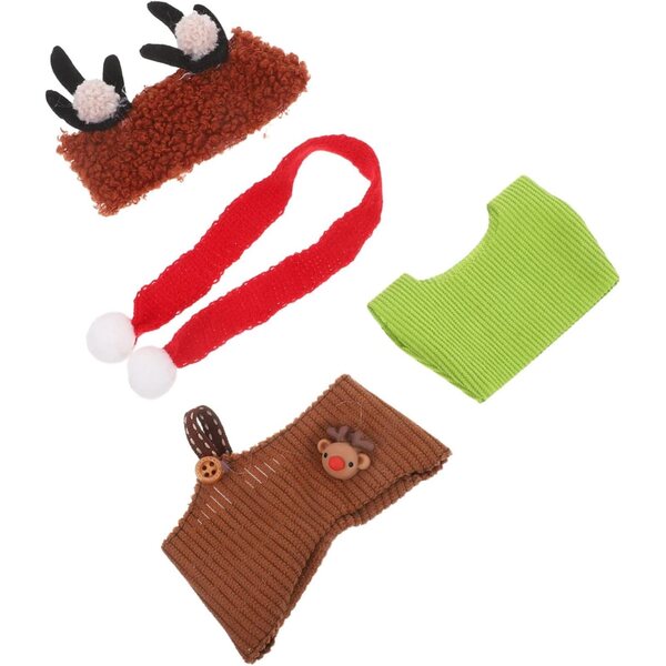 Beaupretty Set Abiti di Natale per Bambole 13 cm con Sciarpa, Cappello e Pantaloni