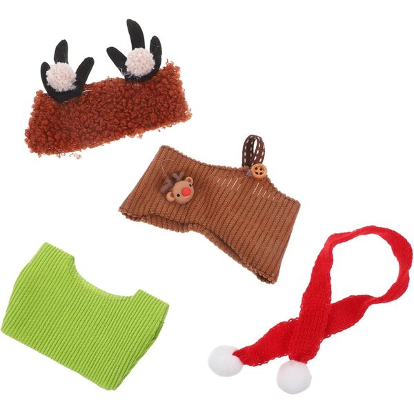 Vaguelly Weihnachtsoutfit für Puppen aus Fleece und Strick – festliche Ersatzkleidung