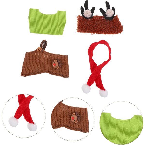Vaguelly Tenuta Natale per Bambole in Pile e Maglia – Abbigliamento Sostitutivo Festivo