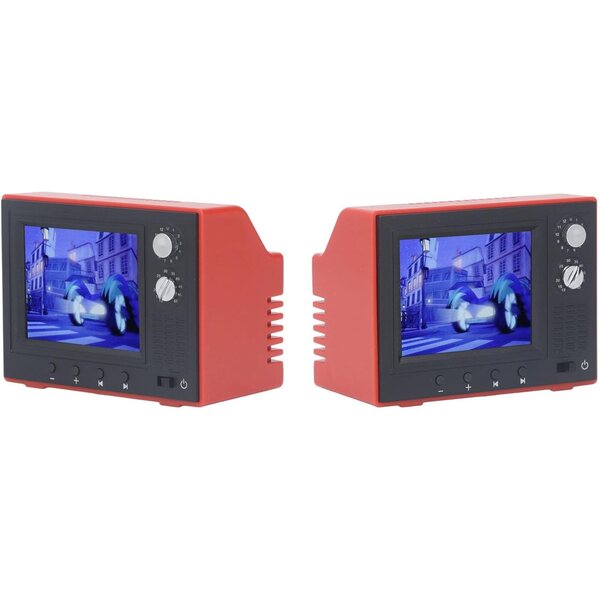 TV in Miniatura Retrò per Casa delle Bambole con Batteria Ricaricabile e Design Realistico