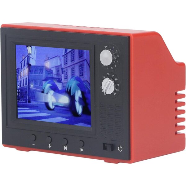 TV in Miniatura Retrò per Casa delle Bambole con Batteria Ricaricabile e Design Realistico