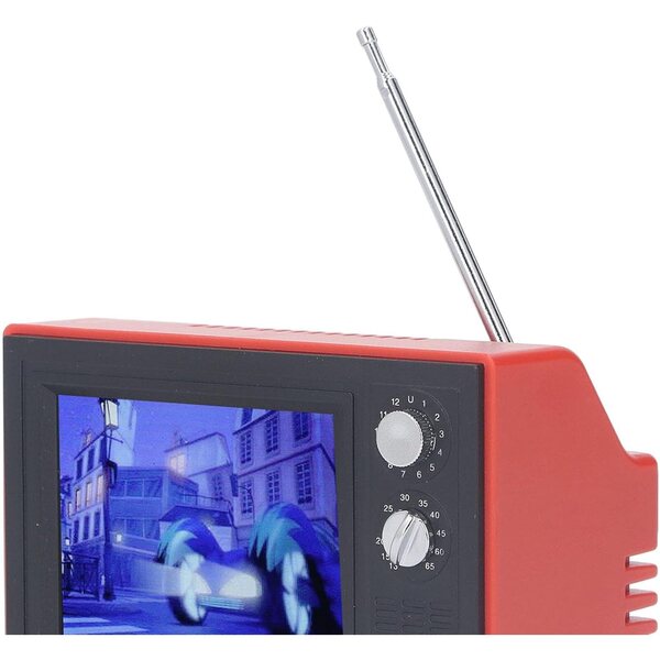 TV in Miniatura Retrò per Casa delle Bambole con Batteria Ricaricabile e Design Realistico