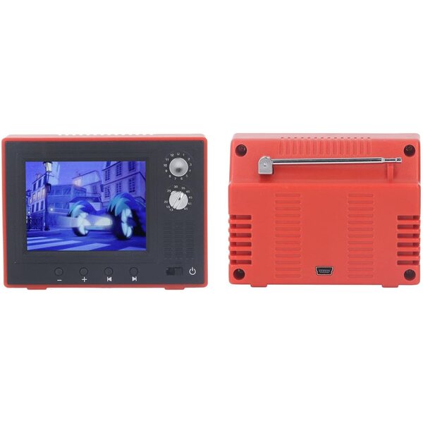 TV in Miniatura Retrò per Casa delle Bambole con Batteria Ricaricabile e Design Realistico