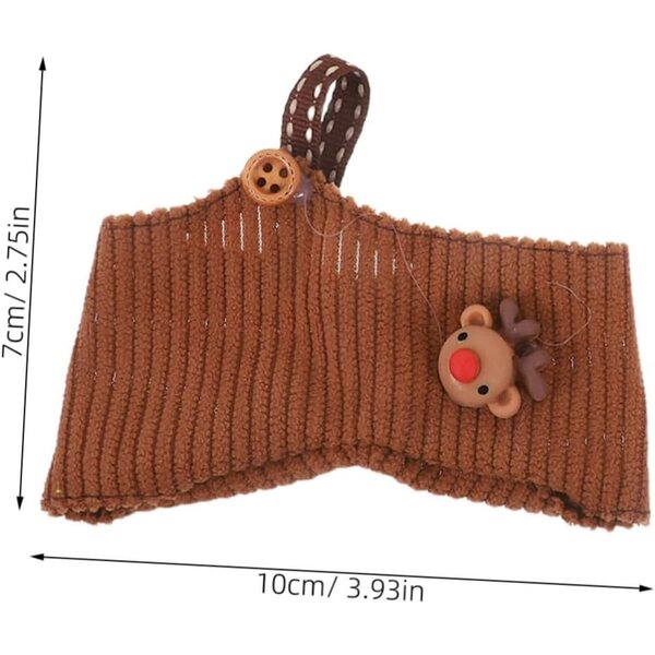 Tenuta di Natale per Bambole in Tricot e Pelliccia Colorata, Costume Festivo 10x7 cm
