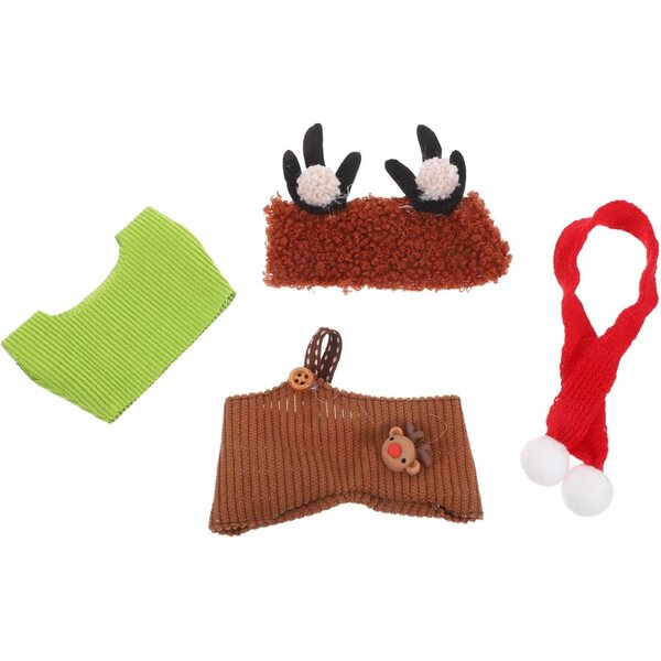 Set Abiti di Natale per Bambola in Tessuto Morbido con Cappello - HEALSOPTHY
