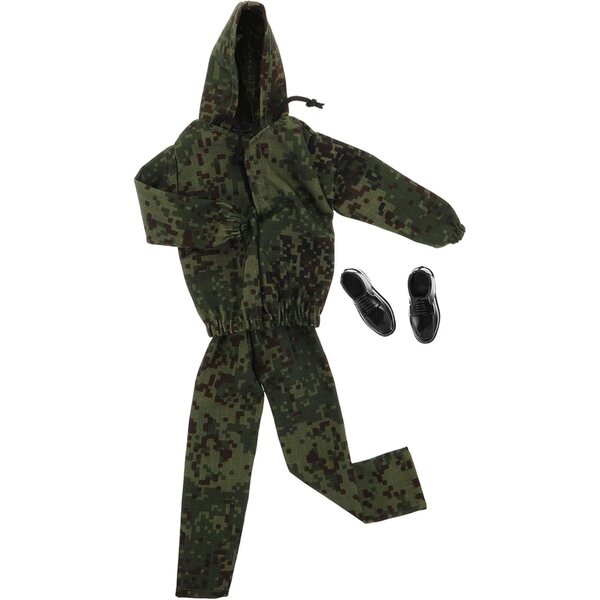 Set Uniforme Militare Camouflage per Bambole 12 Pollici con Giacca, Pantaloni e Scarpe