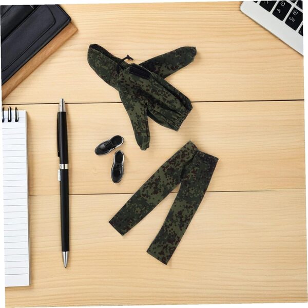 Set Uniforme Militare Camouflage per Bambole 12 Pollici con Giacca, Pantaloni e Scarpe