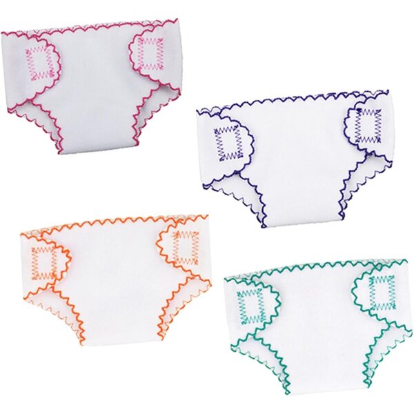 Set 4 Mini Accessori di Pannolini Tessili per Bambole 18 Pollici - Riutilizzabili e Morbidi