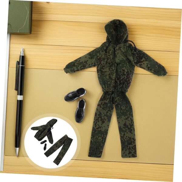 Komplette Tarnung für Jungenpuppe mit Kapuzenpullover, Hose und Schuhen, 12 Umfragen