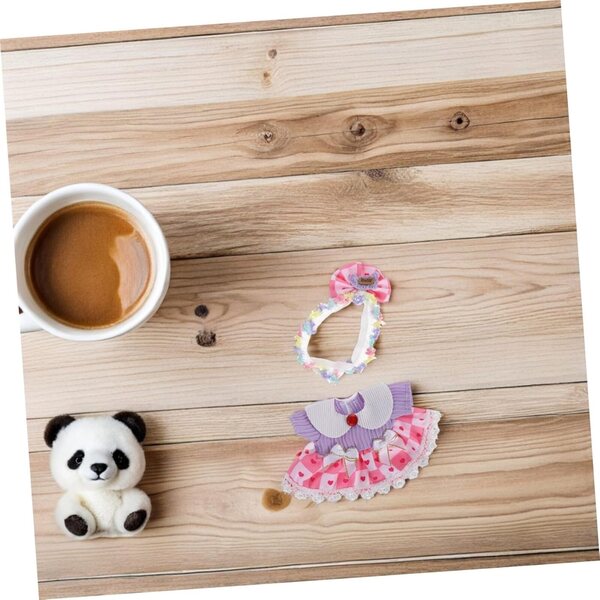 Elegantes Outfit für Puppen mit Tüllrock und floralem Schleifenband, Modeaccessoires