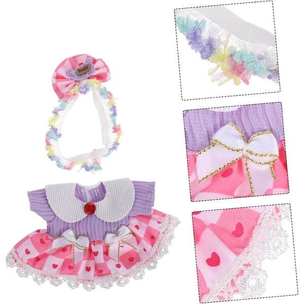 Elegantes Outfit für Puppen mit Tüllrock und floralem Schleifenband, Modeaccessoires